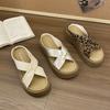 Leopard Print Platform Sandals Women's 2025 New Summer Fashion Casual Versatile Non-slip Hollowed-out Roman Shoes with Skirts