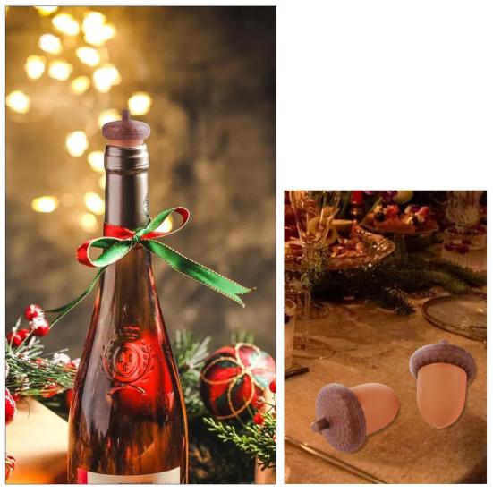 Pinecone Wine Stoppers for Bottles Cute Silicone Wine Bottle Cork Champagne Bottle Stopper