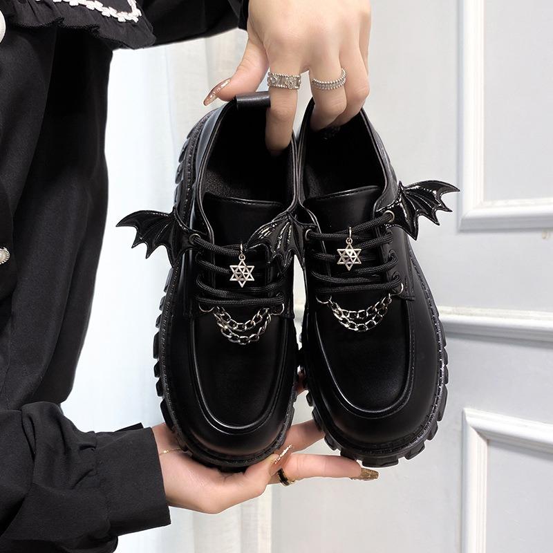 Fashion Women's Lolita Shoes 2024 New College Style Metal Chain Leather Pumps Japan Girl School Uniform Shoe Fashion Casual Shoes Autumn