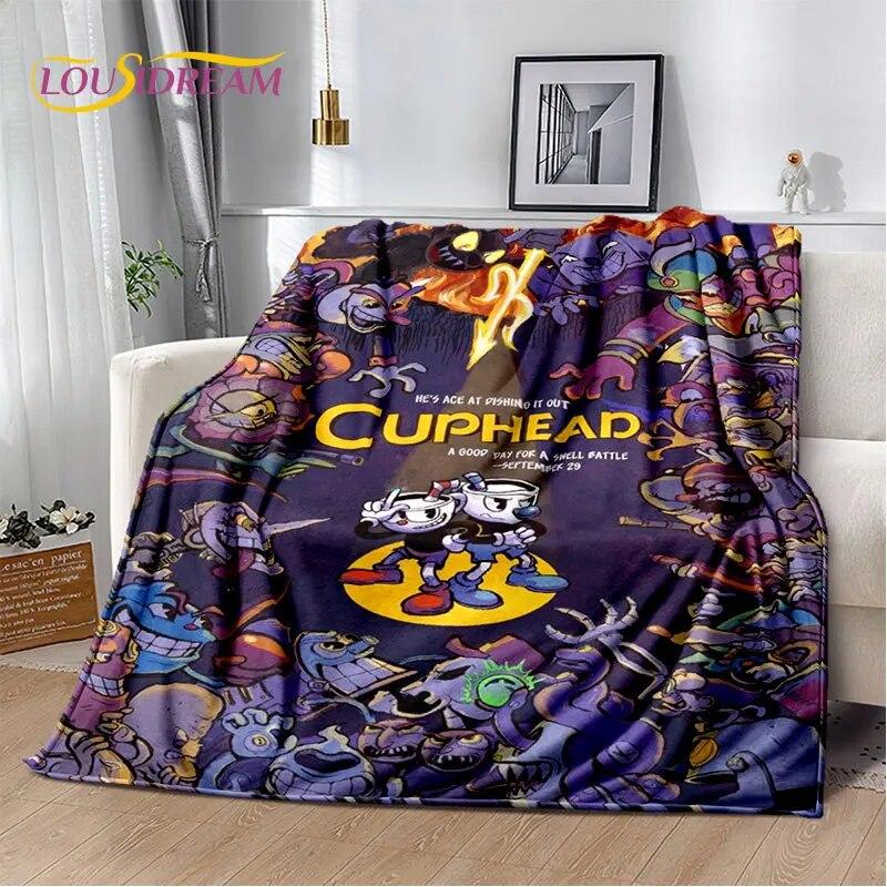 Cuphead and Mugman,Game Gamer Soft Plush Blanket,Flannel Blanket Throw Blanket for Living Room Bedroom Bed Sofa Picnic Cover Kid