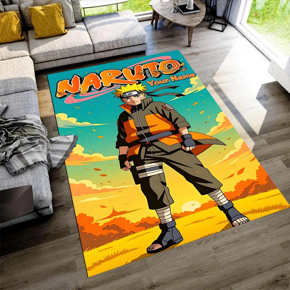 Naruto Character Customizable Name Floor Mat Design for Playrooms Study Room Outdoor Decorate Room Anti-slip Rug Office Home Decor