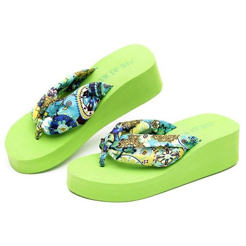 Elegant Women Summer Flip Flops Wedge Heeled Platforms With Comfortable Beach Shoes