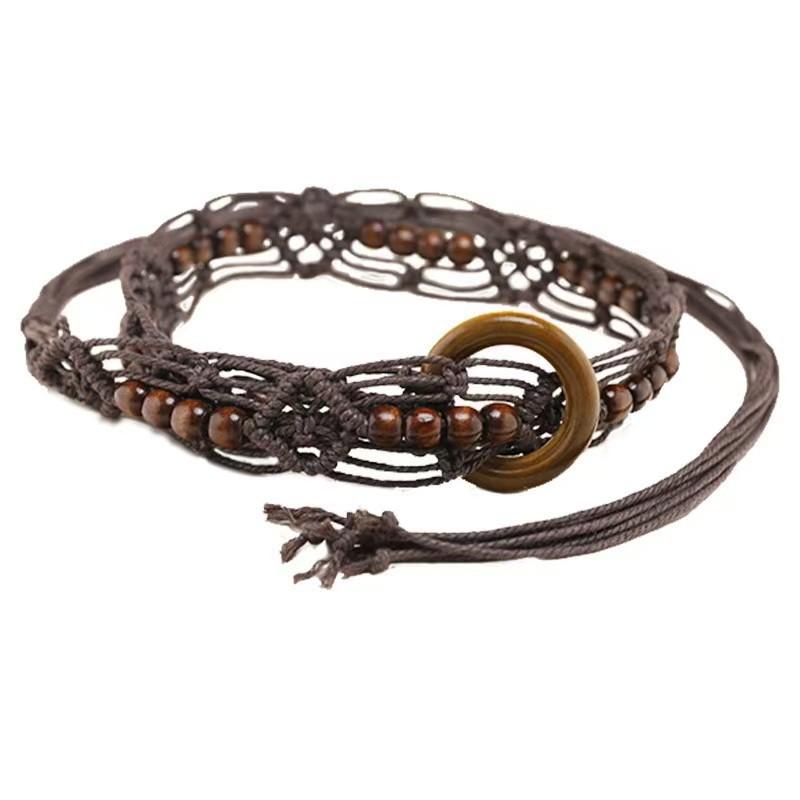 Bohemian Woven Waist Rope Belt Retro Ethnic Decorative Waist Chain For Women, Korean Style Casual Accessory