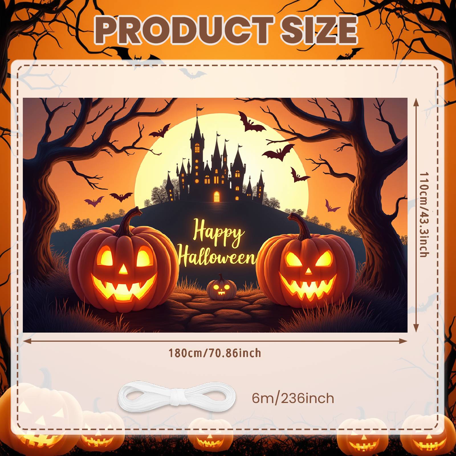 

Event Banner Full Moon Halloween Party Banner Spooky Banner Halloween Decor For Fall Festival Outdoor Event Indoor Party