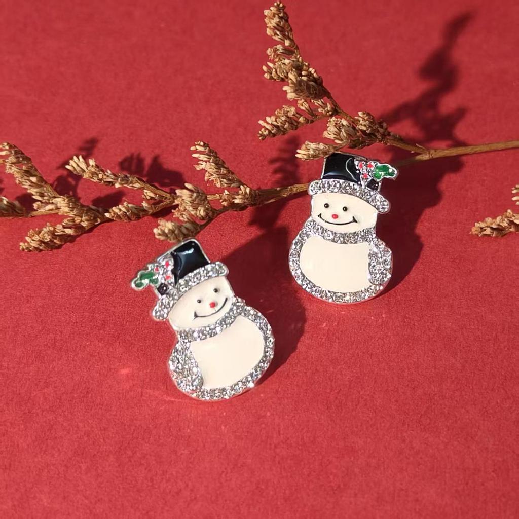 Christmas Cartoon Earrings: Snowflake, Snowman & Cookie Designs for Women
