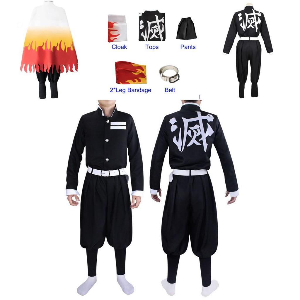 Stilvolles Demon Slayer Kimetsu No Yaiba Rengoku Kyoujurou Cosplay Kostüm Kimono Robe Anzug Mit Exquisiter Verarbeitung Und Bequemer Passform
