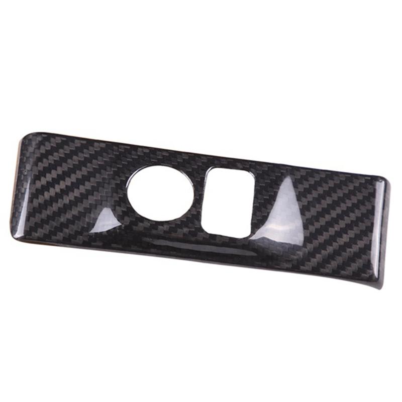 2X Car Headlight Adjustment Switch Trim Cover Carbon Fiber For Nissan GTR R35 2008-2016 Interior Accessories(Black)