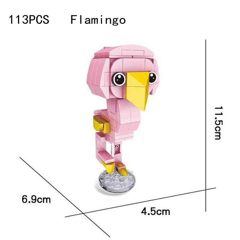 Creative Animal Koala Dog Kookaburra Penguin Flamingo Collie Sea Lions Raccoon Mini Figures Building Bricks Kid Block Toys
