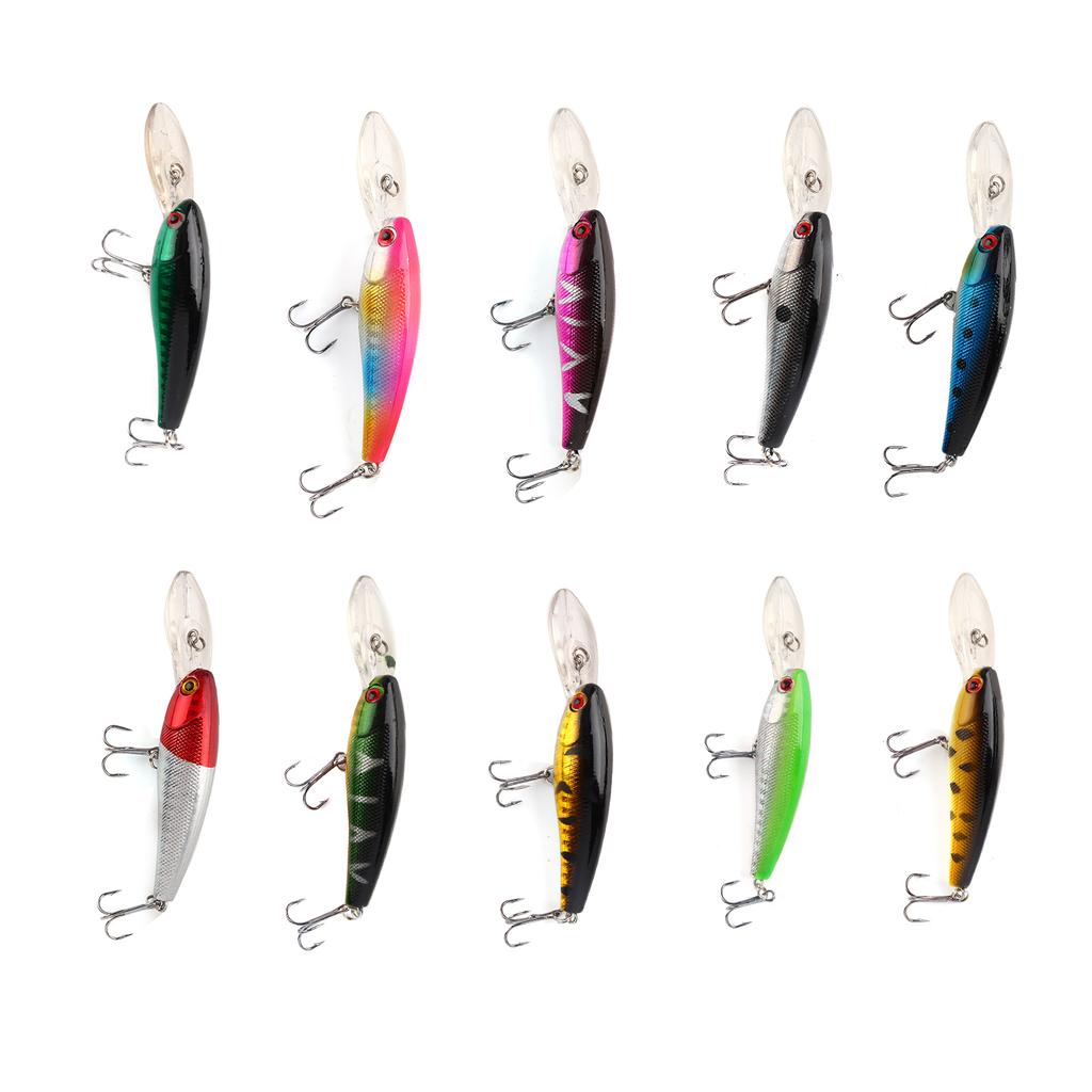 10pcs Bag Fishing Lures Baits Crank Bait Hook Tackle Bait Fishing Hook For Outdoor Fishing