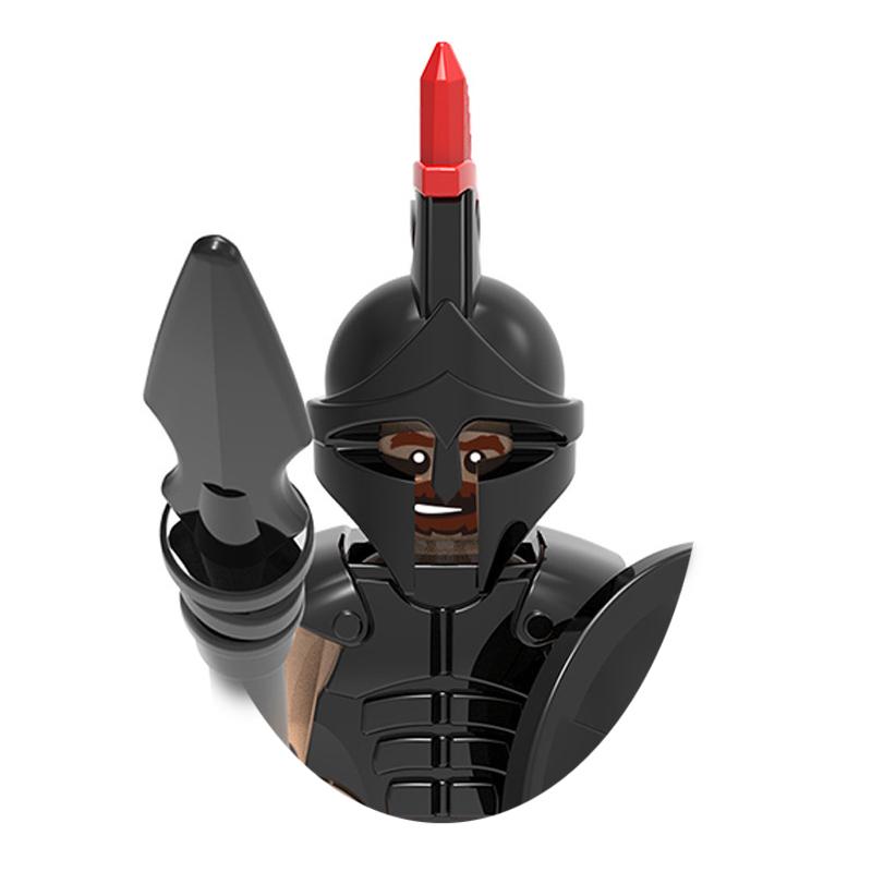 Medieval Military War Soldier Doll Building Block Spartan Soldier Crusader Roman Knight Weapon Sword Helmet Children's Toy Gifts