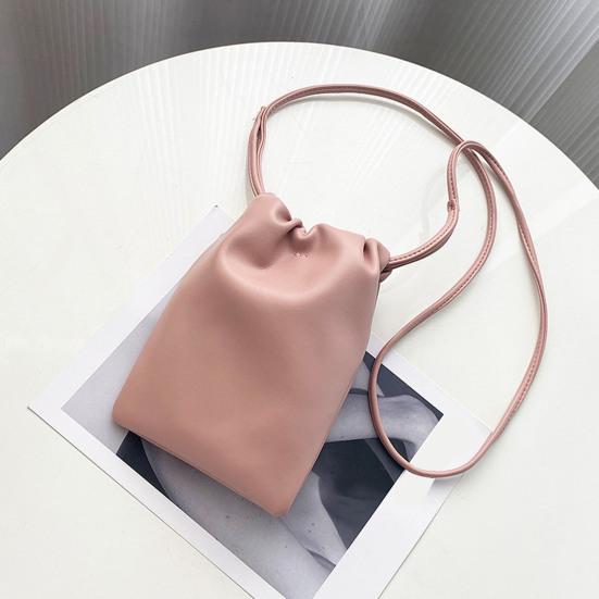 Dámská taška na mobilní telefon z umělé kůže crossbody taška na telefon jednobarevná přenosná peněženka na telefon pro každodenní život cestování nakupování