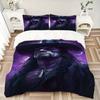 3pcs Purple Wizard Hat Home Bedding Set-Universal Three-Piece Suit for Bedroom, Guest Room, Living Room, Hotel-Perfect Holiday Gift for Fans
