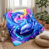 Underwater Dolphin Fantasy 1 Theme Blanket Lightweight Warm Flannel Blanket Decorative Throw Blanket for Home Decoration