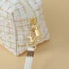 Fashion With Handle Cosmetic Bag Large Capacity Linen Cotton Makeup Bag Breathable Lightweight Toiletry Handbag Women