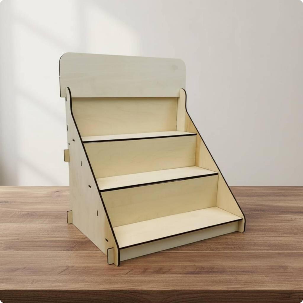 Desktop Display Shelf Portable Tiered Rack MultiTier for Countertop Wood