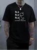 Unisex Summer Short Sleeve T Shirt Bla Bla Bla Stick Figure Graphic Tee Crew Neck Casual Daily Streetwear Unisexs Fashion Top