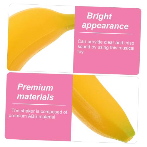 NUOLUX 5-Piece Simulation Banana Fruit Sandbox, Hand Percussion Instrument, Fake Fruit Bananas, Hand Percussion Fruit Shaker, Simulated Fruit Maracas,