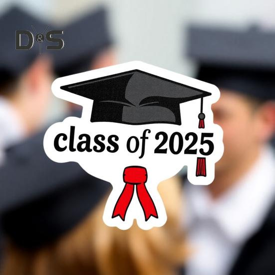 10/30/50Pcs/Bag Class of 2025 Graduation Season Stickers Strong Adhesive Backing Coated Paper Seniors School Decals