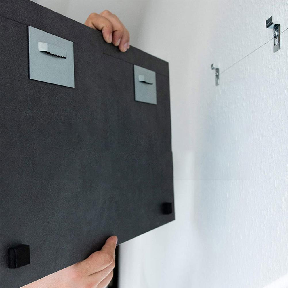 8 szt. Samoprzylepny Wieszak Haczyk do Ramy Lustra 40x40mm Metalowe Wieszaki Samoprzylepna Płytka do Wieszania Obrazów Do Dekoracji Domu Biura