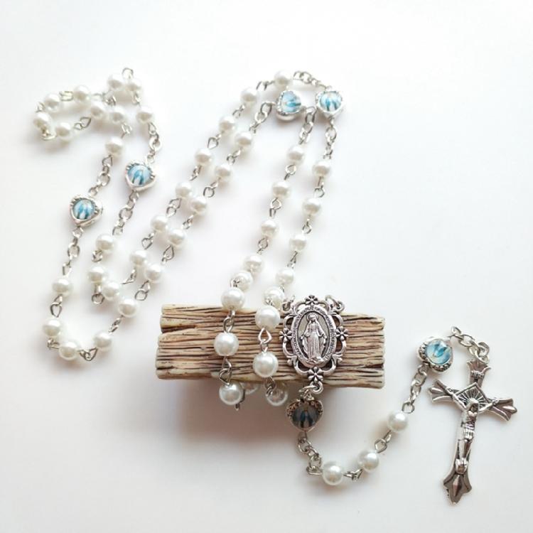 Cross-Necklace Catholic Chain Rosary Necklace Jewelry Holy Land Religious Gifts