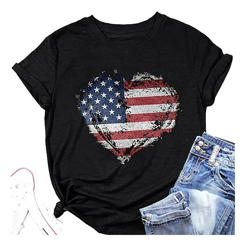 Camisas Femininas Com Bandeira Americana, Bandeira Dos Eua, S