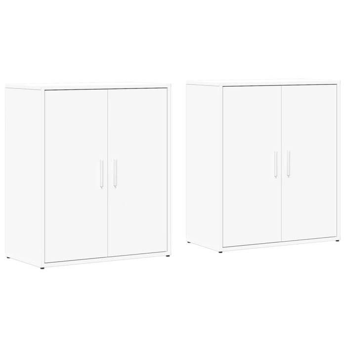 VidaXL Buffets 2 pcs blanc 60x31x70 cm bois d'ingénierie, armoire de rangement, meuble d'entrée, meuble d'appoint, meuble de 3276539