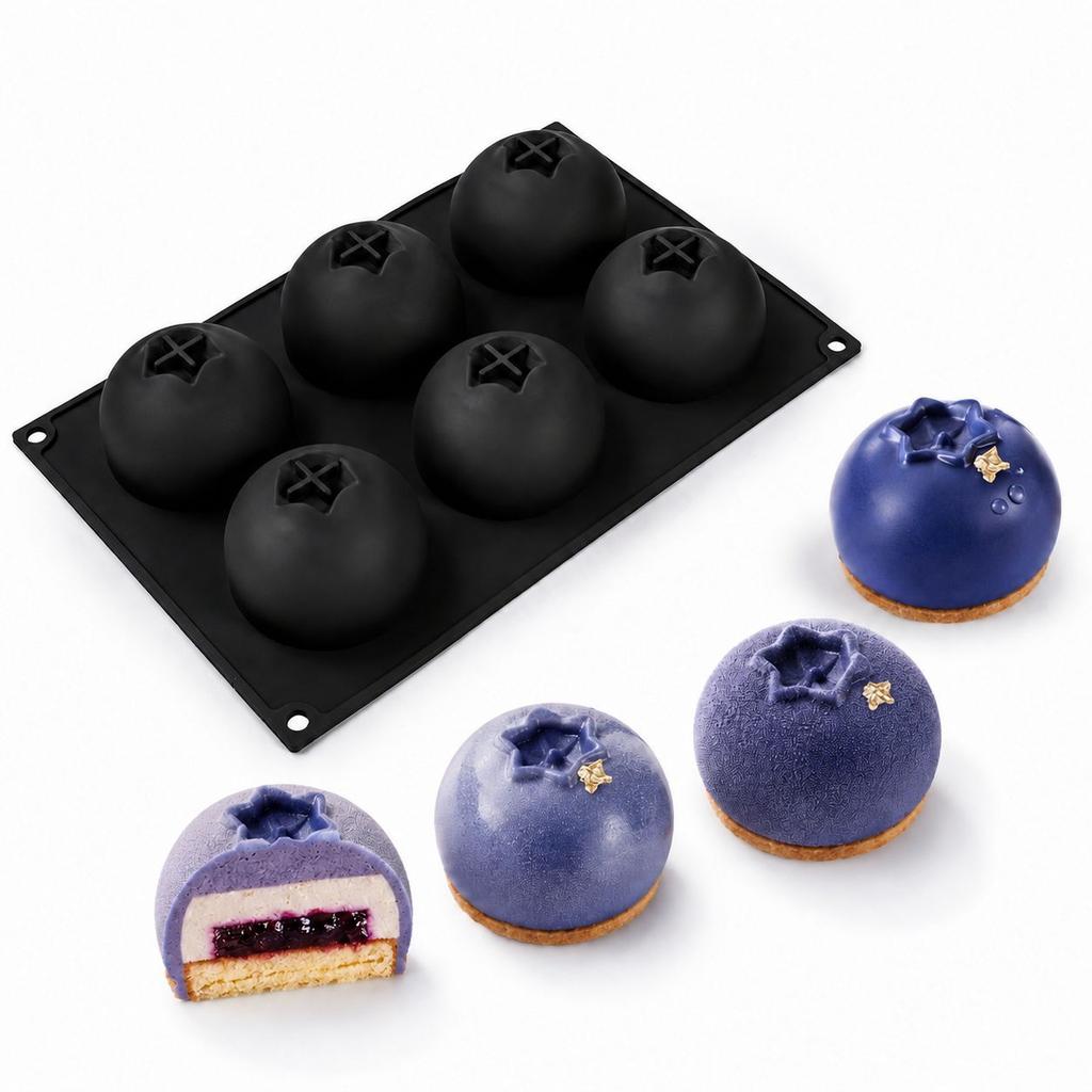 3D Mango Silicone Cake Molds - Food Grade Dessert Baking Tools for Pastry Fruit Mousse Kitchen Party Blueberry Mould