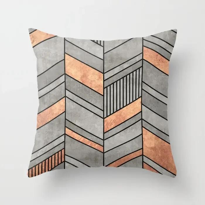Farmhouse Home Decor Sofa Pillow Creative Wood Grain Marble Pillowcase Fashion Geometric Cushion Cover 40x40cm  50x50