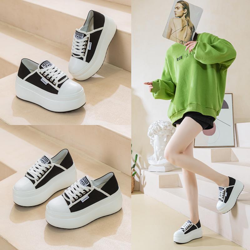 Muffin Shoes Women's 2025 Spring New Two Wear Lazy Single Shoes Platform Height Increased by 8 Cm Fashion Casual Versatile Tide