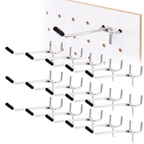 SOY'S F15-delers perforert tavlesett med kroker (24 typer) (Passer 5,5 mm tykke plater) med gummi, 25 mm hullavstand, 5 mm hulldiameter, festebeslag