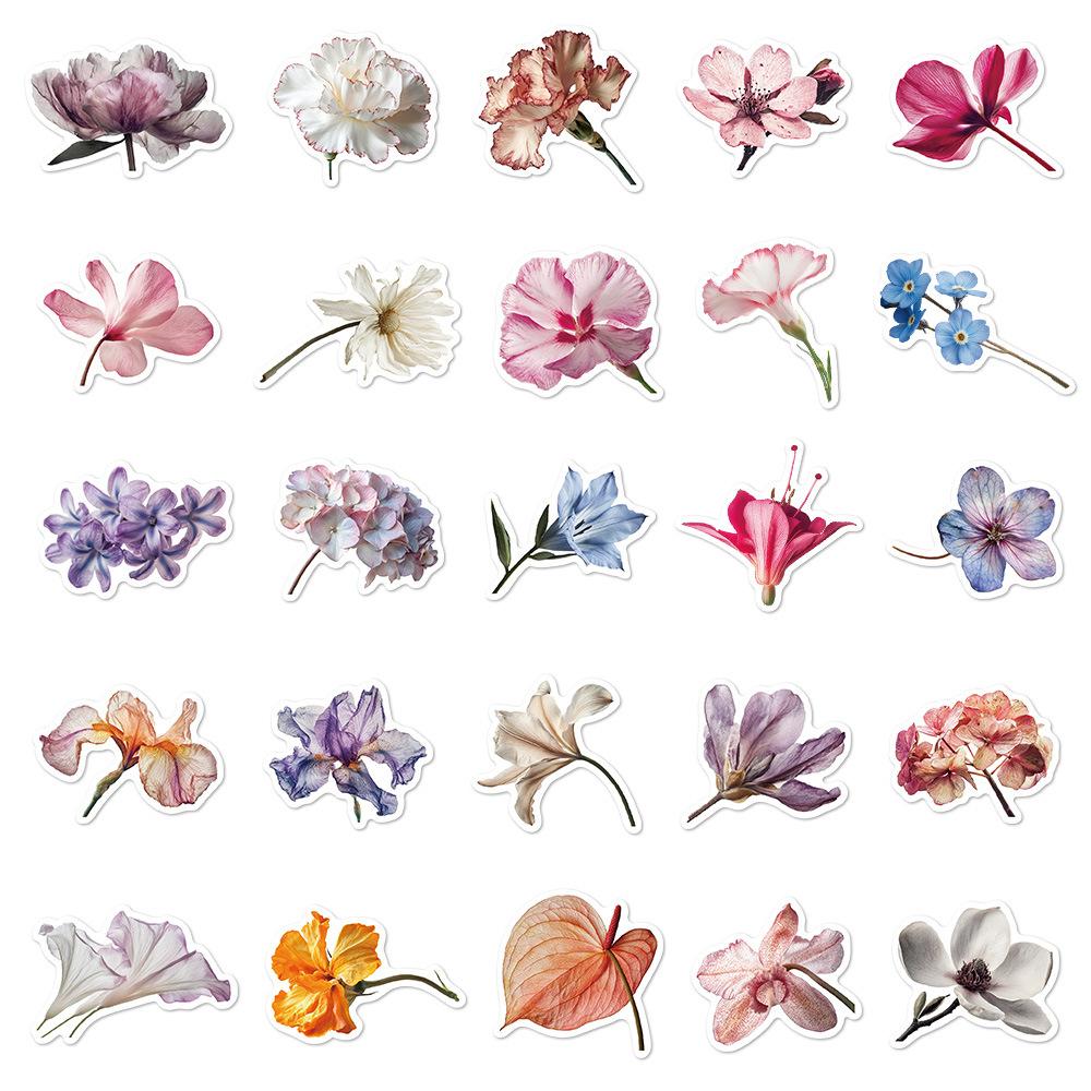 10/30/50pcs Colorful Blooming Flower Cartoon Stickers Graffiti Phone Laptop Notebook Suitcase Waterproof Sticker Toys