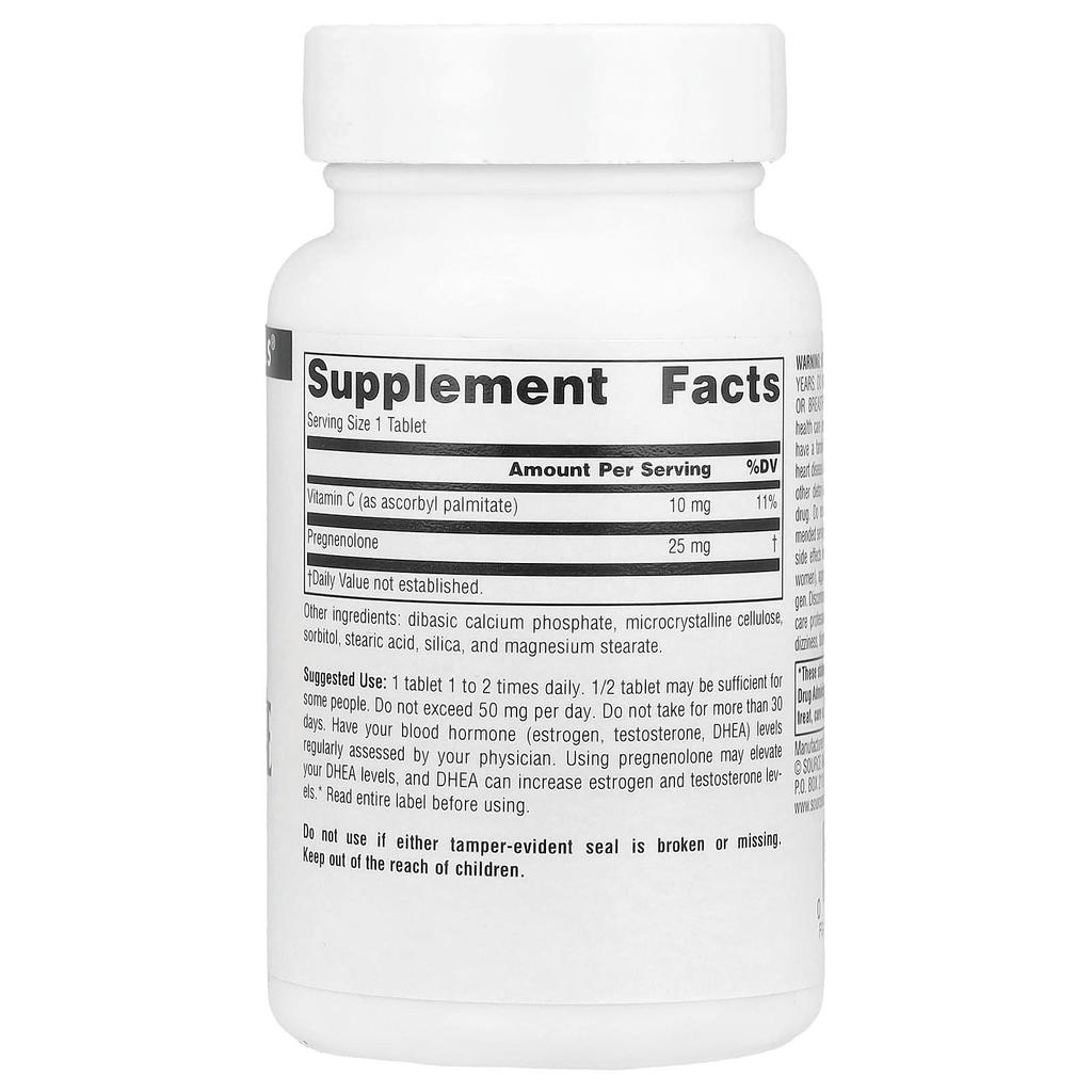 Pregnenolone, 25Mg, 60 Tablets