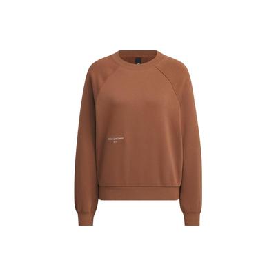 Solid Color Fleece Sports Casual Crew Neck Long Sleeve Sweatshirt Women Sweatshirt Brown IX6792