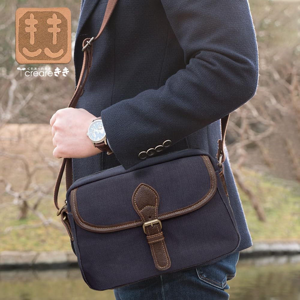 Shoulder Crossbody Made in Japanese Persimmon Shibu Canvas Walking Toyooka Birthday [creareki] Men's Bag, Bag, Lightweight, Japan, Style, Indigo,
