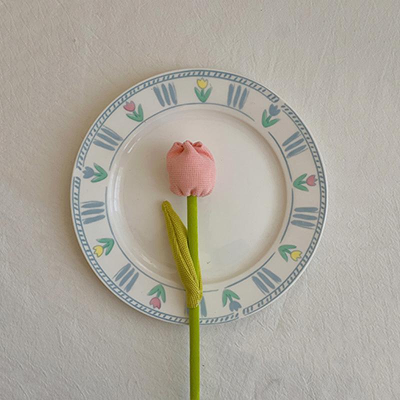 

1/4 шт. одиночный лист тюльпана одиночный цветок декоративный цветок домашний декор тканевый цветок подарочные букеты 23 см 1pc