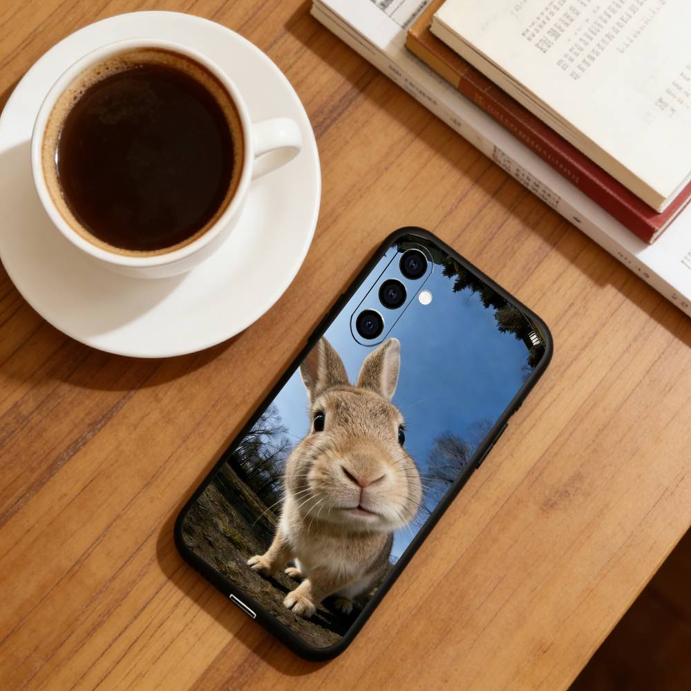 

Чехол для телефона Маленький кролик для Samsung Galaxy A73, A72, A71, A70, A53, A52, A51, Мягкий силиконовый черный чехол Samsung a72