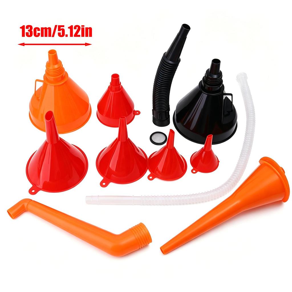 Car Refueling Funnel Flexible Extension Hose with Filter Screen Plastic Corrosion-resistant Anti Splash Fuel Liquid Filling Tool