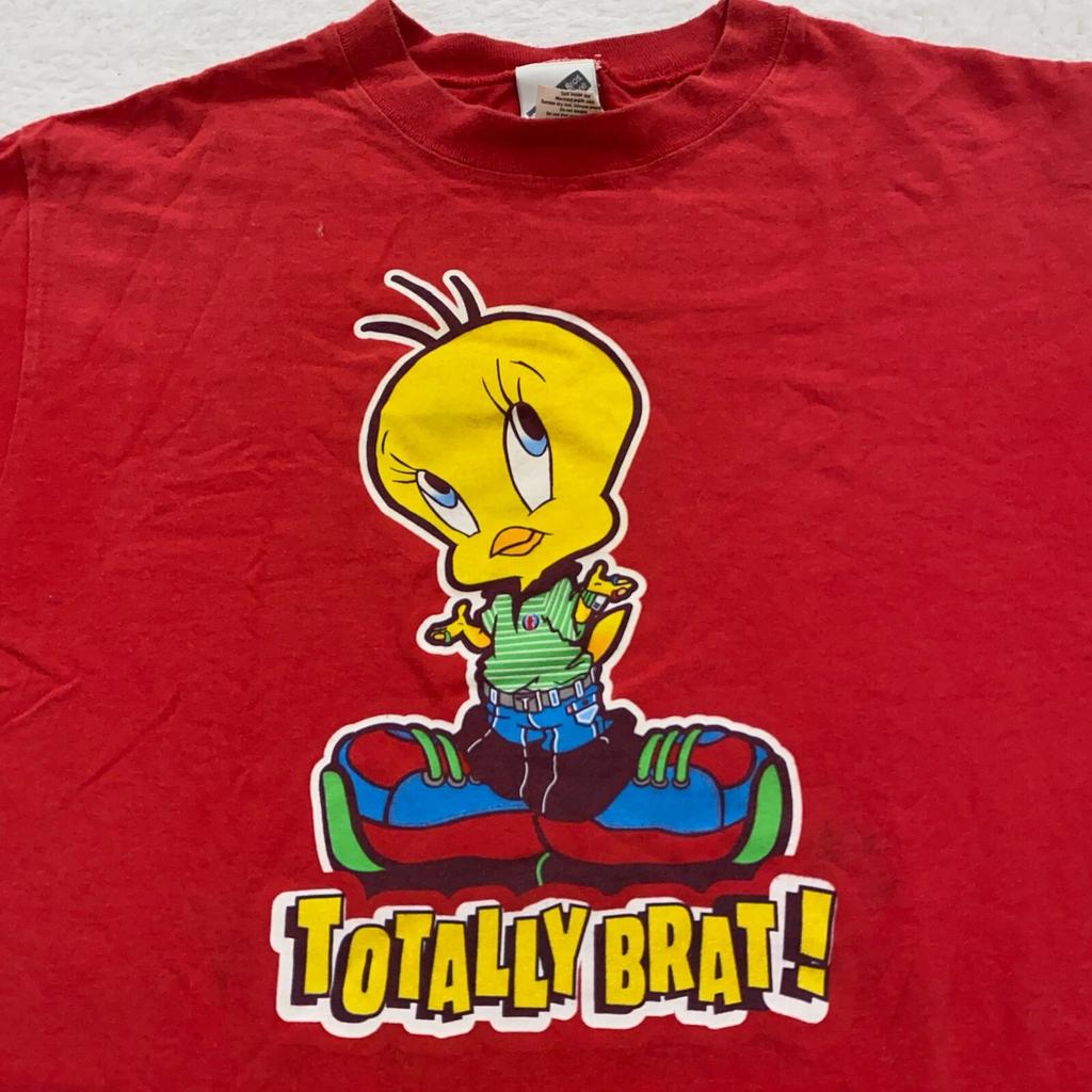 vtg 90s TWEETY TOTALLY BRAT! T-Shirt SMALL single stitch looney tunes cartoon