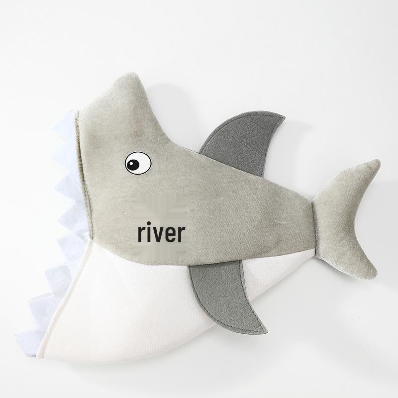 

Halloween Shark Headgear Decoration - Cartoon Shark Hat for Performances One Size серый