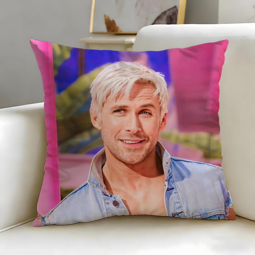 Popular Actor Ryan Gosling Cushion Cover Soft  EasyWash Pillow Case  Versatile for Couch Bed Travel and Office
