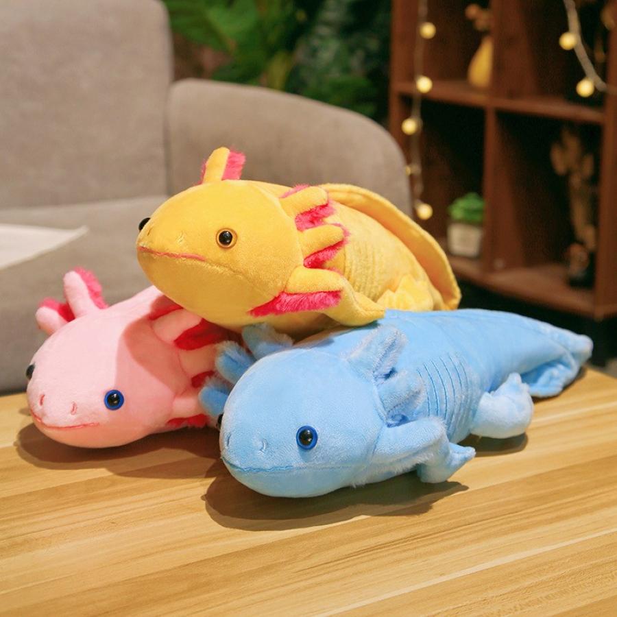 45cm Kawaii Bunte Molch Plüschtier Kuscheltier Niedlicher Axolotl Salamander Flauschiger Plüschfisch Beruhigendes Langes Kissen Kissen Kinder Geschenkidee