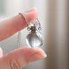 Perfume Vial Pendant Necklace Transparent Aroma Essential Oil Diffuser Pendant Refillable Spherical Perfume Bottle Necklace for Women Unique Jewelry