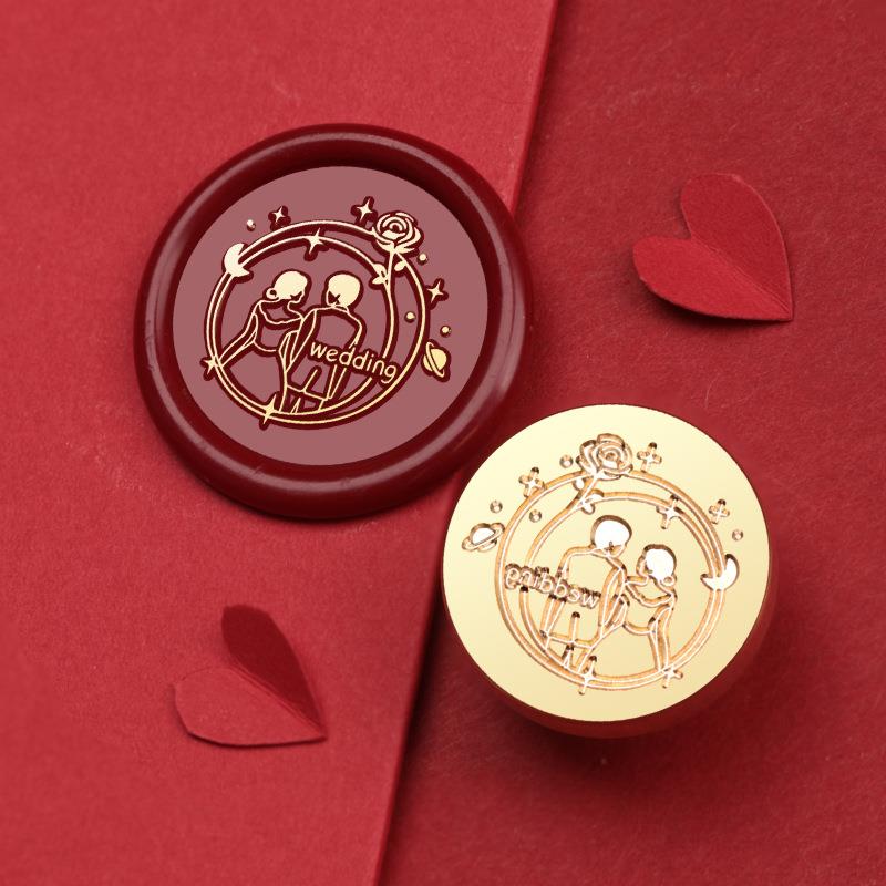 Wedding Celebration Stamps Wax Seal Stamp Vintage Sealing Stamp Head For Cards Envelopes Wedding Invitations Gift Packaging