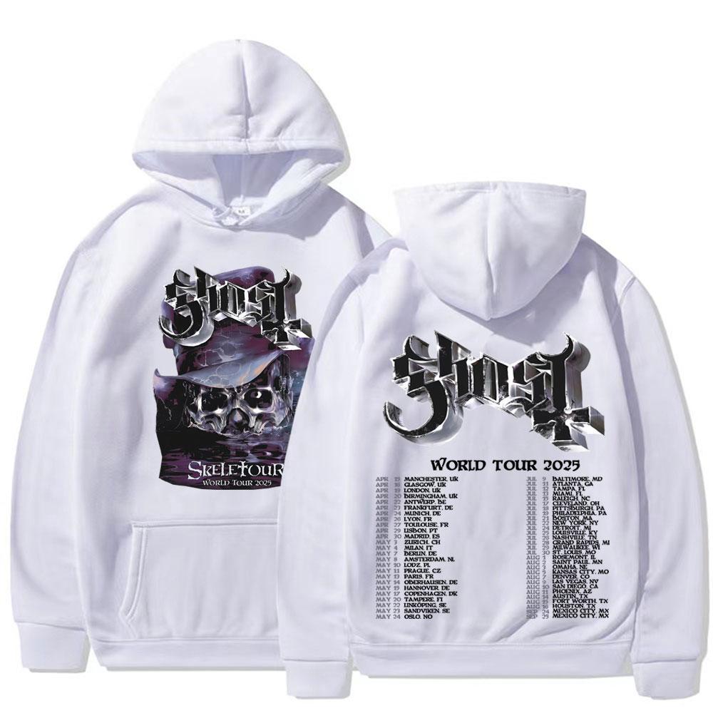 Band Ghost Skeletour World Tour 2025 Merch Hoodie Herren Damen Mode Hip Hop Cooles Sweatshirt Hochwertige Hoodies Streetwear Tops