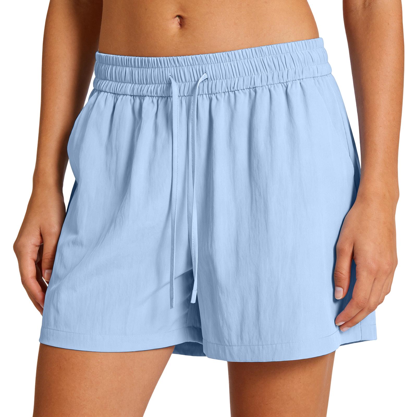 

Women s Color Casual Fashion Drawstring High Waist Wide Leg Shorts XL небо синє кольору