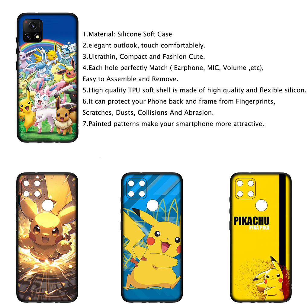 Cover for iPhone 17 16 15 Xiaomi Poco Redmi Note 14 13 12 11 Pro Max Samsung Galaxy S25 S24 S23 OPPO Huawei Anime Pokemon GO Pikachu Cute Phone Case