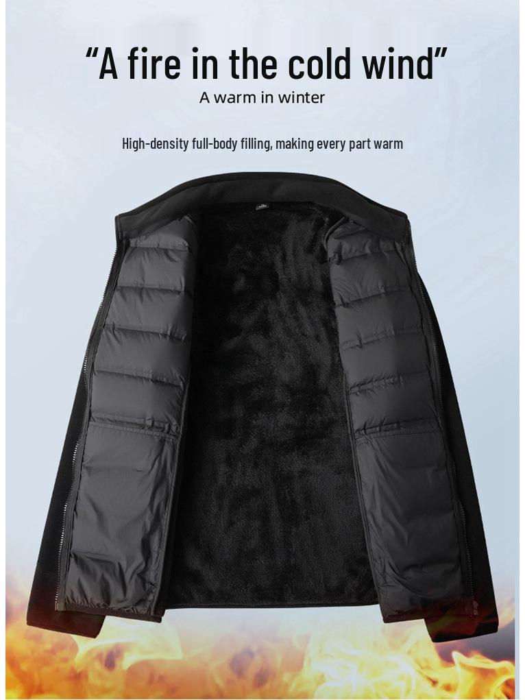 Fetter Bruder Winter Herren Übergröße Daunenjacke, 400+ Jin, Leicht, Stehkragen, Extragroß