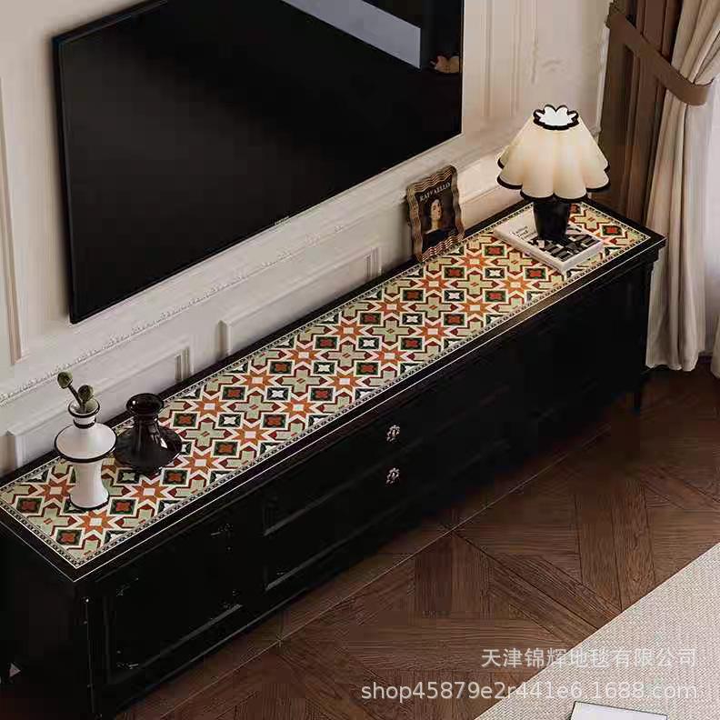 Medieval Style Erasable Leather Table Mat, Tv Cabinet, Window Sill, Shoe Cabinet Mat, Waterproof Dirt-Resistant And Easy To Take Care Of Floor Mat