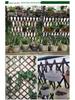 Expandable Carbonized Wood Lattice Fence for Climbing Plants and Courtyard Decoration