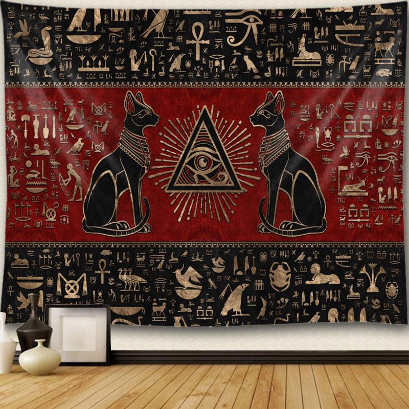 Home Old Culture Retro Wall Decoration Ancient Egypt Tapestry Mystical Symbols Tapestry Wall Hanging Cloth